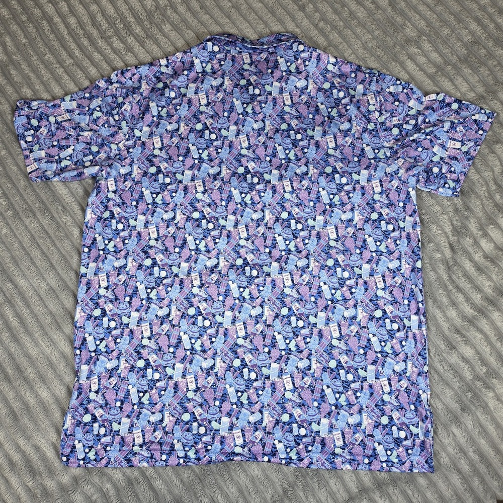Peter Millar Caddyshack Print Golf Polo Shirt Mens XL Multicolor Short Sleeve - Picture 11 of 13